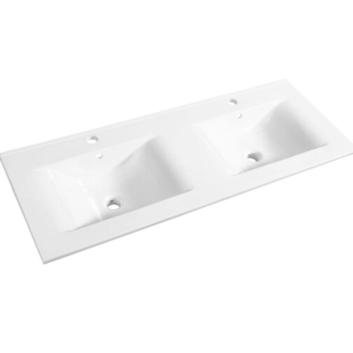 Allibert Soft 120 cm porseleinen wastafel met 2 wasbakken