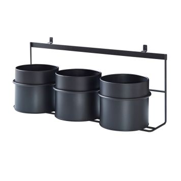 Millex mat zwart universeel 3 opbergmogelijkheden voor akoestische panelen