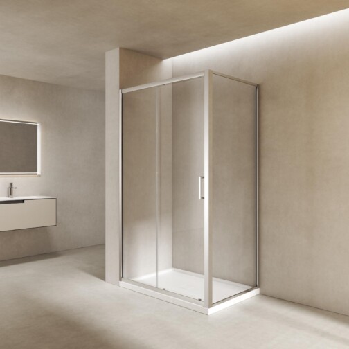 Thys Sydney douche vastpaneel chroom helder nanoglas 8mm – 3 maten