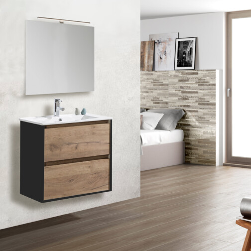 Thys Melanie wastafelonderkast 120 zwart/eik