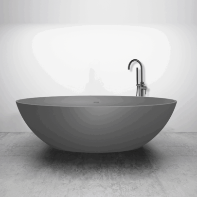 Best Design New Stone Lava Vrijstaand bad Solid Surface Grijs 180x85x52cm