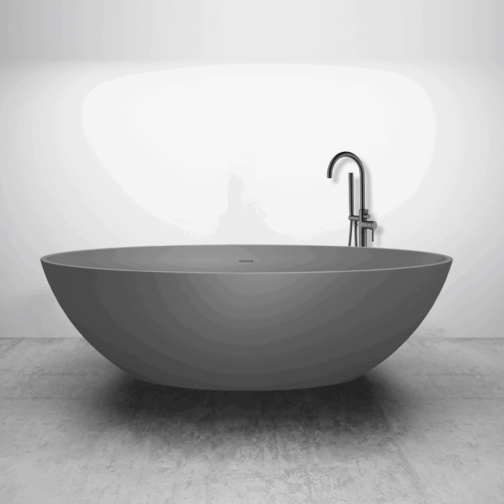 Best Design New Stone Lava Vrijstaand bad Solid Surface Grijs 180x85x52cm