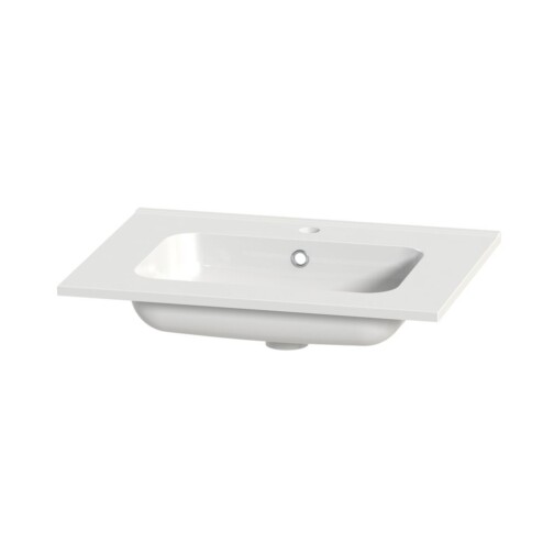 Tiger Liro wastafel 60 met overloop - porselein wit