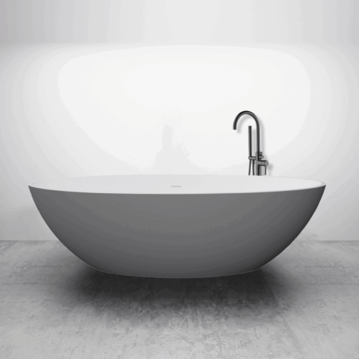 Best-Design "New-Stone" Bicolor-Lava (Grijs)/Wit vrijstaand bad "Just-Solid" 180x85x52cm