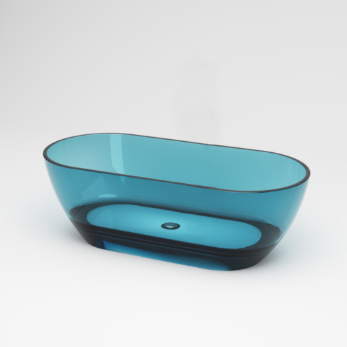 Best-Design Color "Transpa-Blue" vrijstaand bad 170x78x56cm
