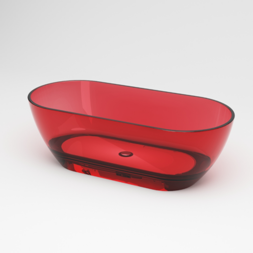 Best-Design Color "Transpa-Red" vrijstaand bad 170x78x56cm