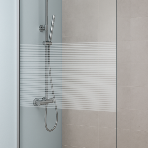 Thys Thytan shower panel Design glas 129 8mm - 3 maten