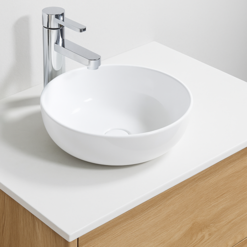 Opzet Lavabo Deff – Keramiek Rond Glanzend Wit: