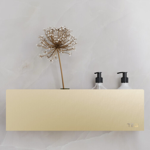 T&B Wandplank / Planchet - 40 cm - geborsteld goud