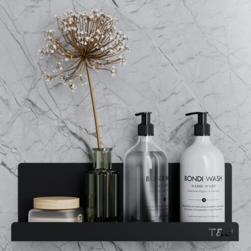 T&B Wandplank / Planchet - 30 cm - mat zwart