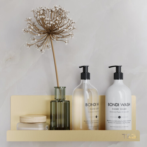 T&B Wandplank / Planchet - 30 cm - geborsteld goud