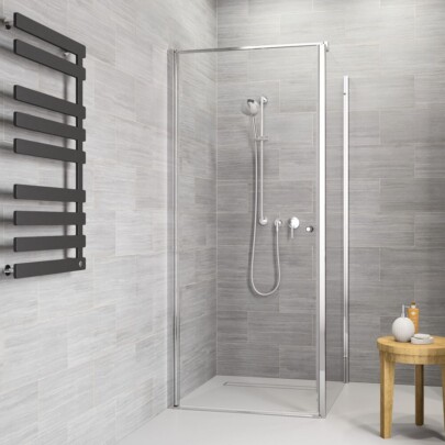 Sealskin Code Zijwand (links) 89-90 cm voor combinatie met deuren Zilver hoogglans