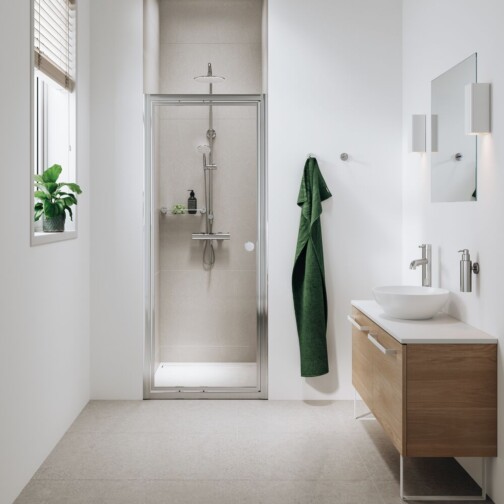 Sealskin Seev Infold Douchedeur 90×200 cm – Helder glas – Zilver profiel