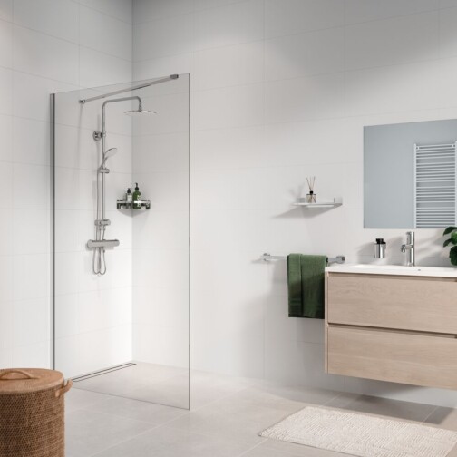 Sealskin Seev Inloopdouche 120x195 cm, 6 mm helder veiligheidsglas Zilver hoogglans