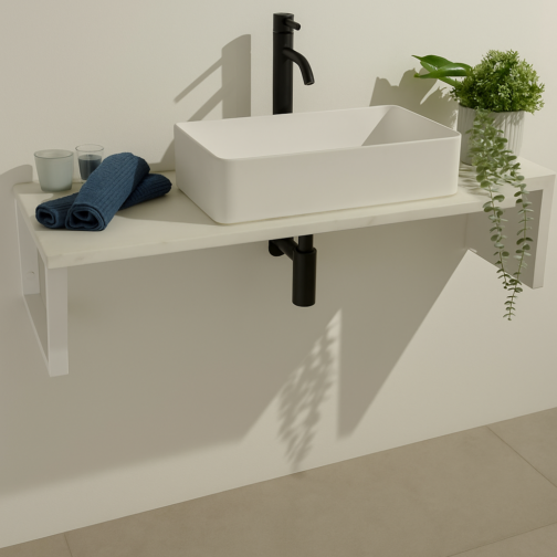 Thys Werkblad vlak melamine mat wit – diverse maten