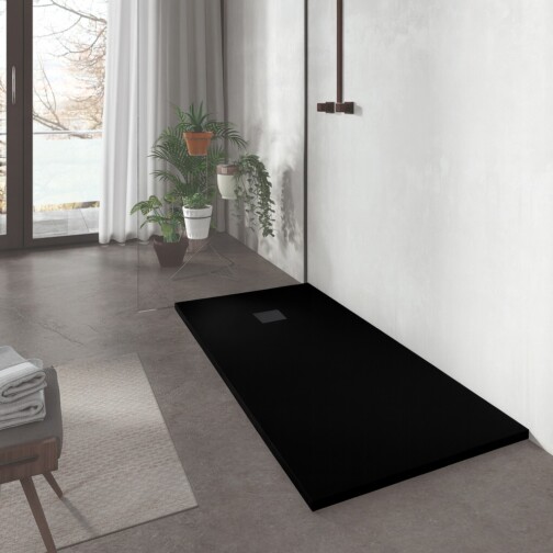 Thys Luno douchebak mat zwart 90 cm