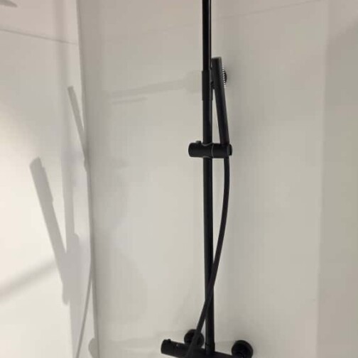 Thys Bormio thermostatische regendouche 25 cm met handdouche – Zwart