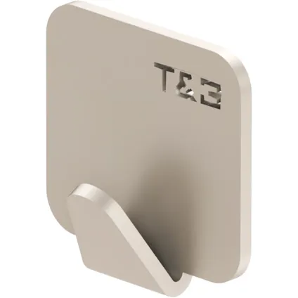 T&B enkele haak, Mat Beige|Zand|Klei|Greige, 5x5 cm