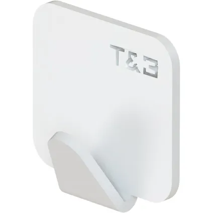T&B enkele haak, 5x5 cm, mat wit