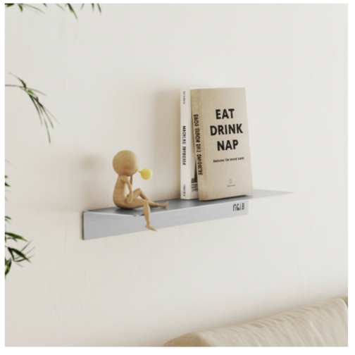 T&B Wandplank / Planchet - 40 cm - geborsteld aluminium