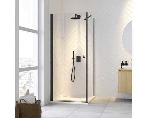 Sealskin Hooked draaideur met zijwand zwart 90x90cm