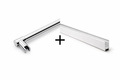 Thys Thytan shower panel U-profiel met 1 stang chroom