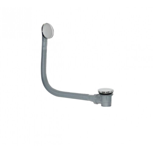 Badafvoer - overloopcombinatie - Click waste chroom glans