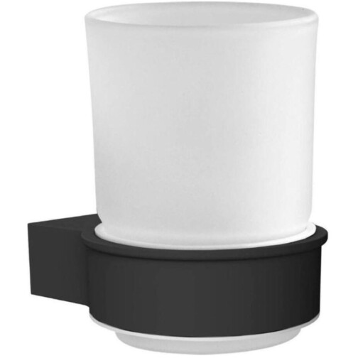 Allibert LOFT-GAME Bekerhouder Inclusief beker in glas Mat gelakt Zwart - hangend