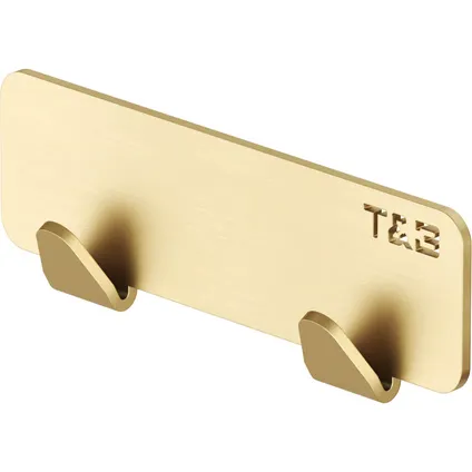 T&B dubbele haak, 16.6 cm, geborsteld goud