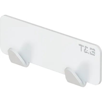 T&B dubbele haak - 16.6 cm - mat wit
