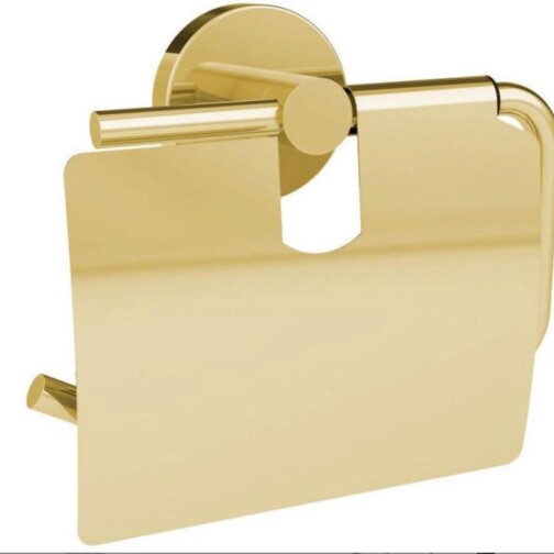 Allibert Coperblink Glanzend goud Toiletrolhouder met Klep