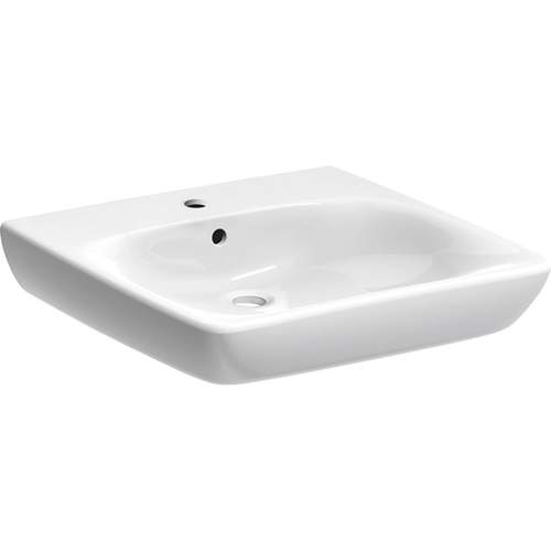 Geberit 300 Comfort rolstoelwastafel 55 cm met kraangat en overloop wit mindervaliden