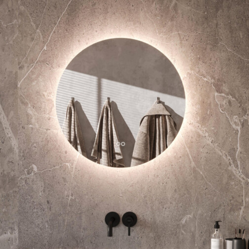 Badkamerspiegel rond indirecte verlichting 60 cm