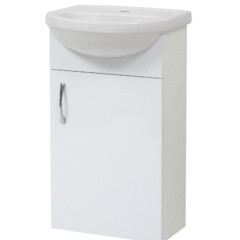 Milano badkamermeubel 40 cm wit hoogglans met wastafel