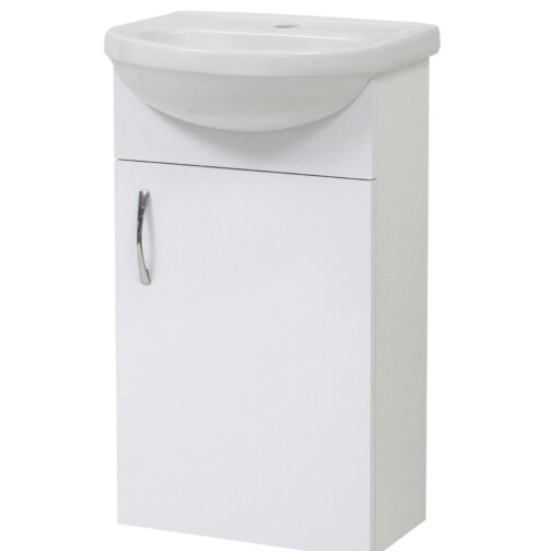 Milano badkamermeubel 40 cm wit hoogglans met wastafel