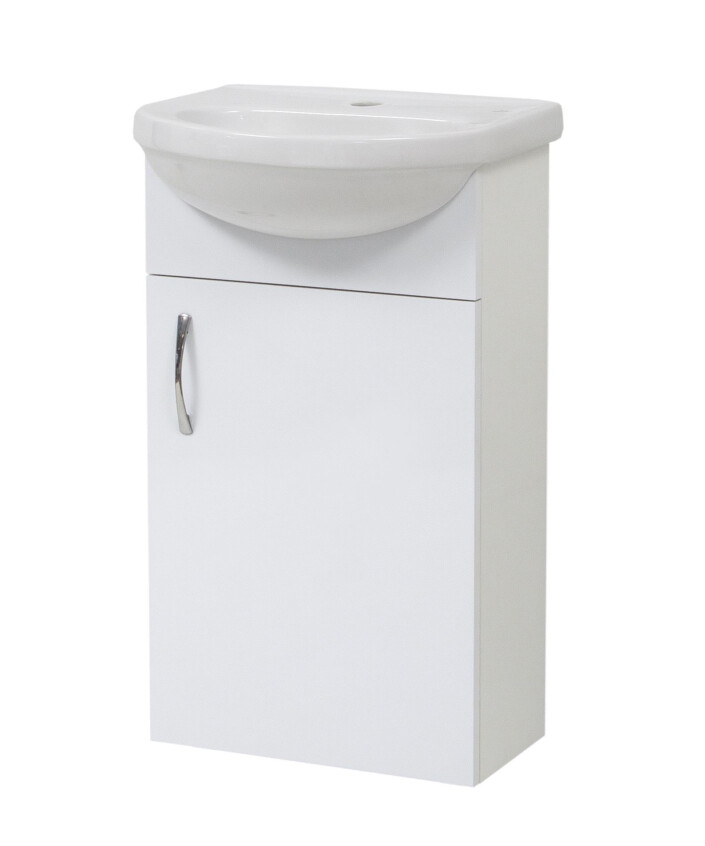 Milano badkamermeubel 40 cm wit hoogglans met wastafel