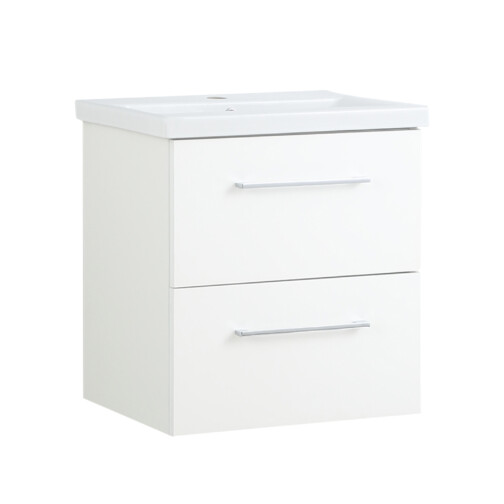 Nortiq Nevada onderkast 50 cm met 2 laden en porseleinen wastafel