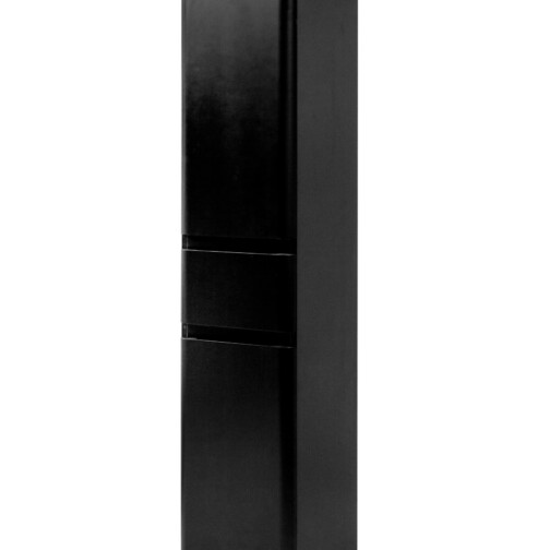 Nortiq Miami Kolomkast 160x35 cm, Mat Zwart, 2 Deuren Softclose + Lade, Badkamerkast
