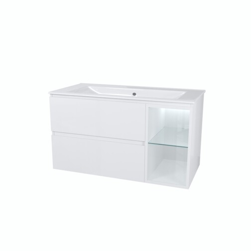 NORTIQ OSCAR BADMEUBEL ONDERKAST 100 CM - WIT HOOGGLANS