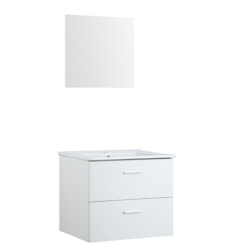 Nortiq Bergamo badkamermeubelset mat wit 60 cm met wastafel en spiegel