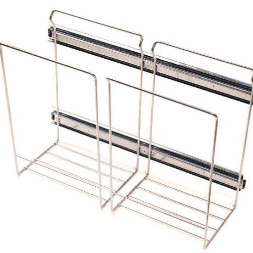 Uittrekbare afvalhouder voor keukenkast staal