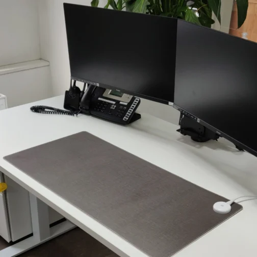 Verwarmde bureaulegger Grijs - 80 x 40 cm - Grijs