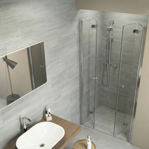 Sealskin Vouw/pendeldeur maat werk 2 deuren op maat 50-80cm. totaal nis 100-160cm.