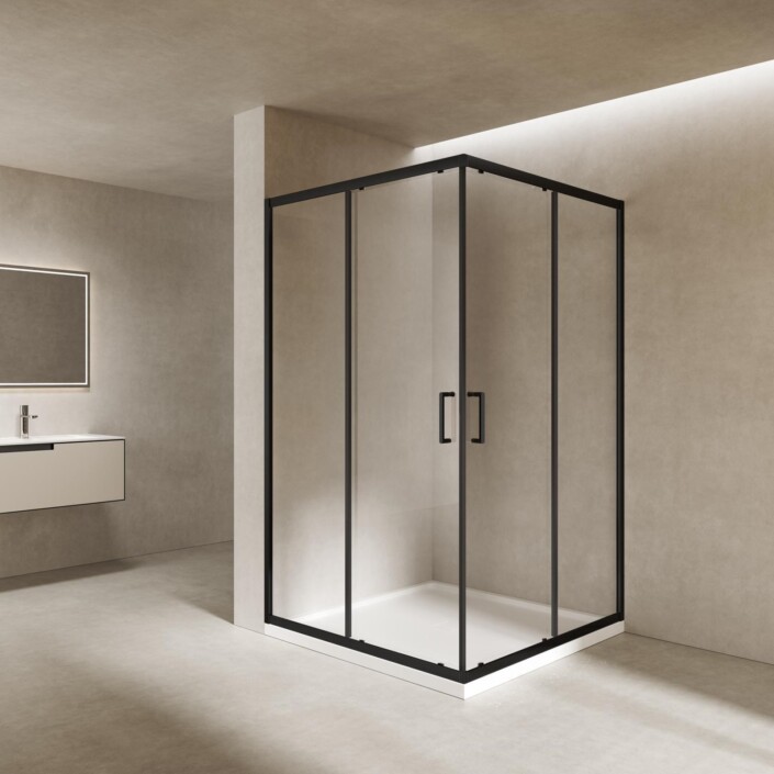 Thys Melbourne douchecabine hoekinstap Zwart, 90 cm