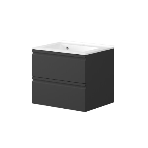 Nortiq Sydney badmeubel onderkast 60 cm mat zwart met 2 lades softclose