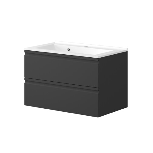 Nortiq Sydney badmeubel onderkast 80 cm mat zwart met 2 lades softclose