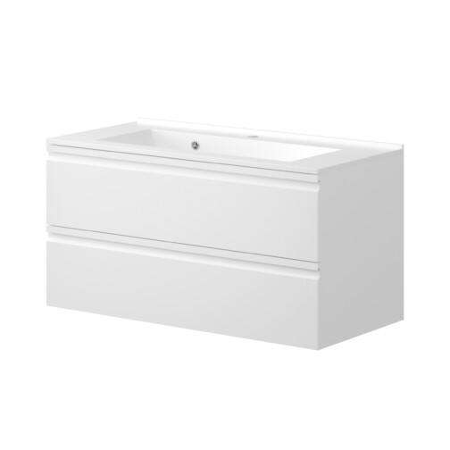 Nortiq Sydney badmeubel onderkast 100 cm mat wit met 2 lades softclose