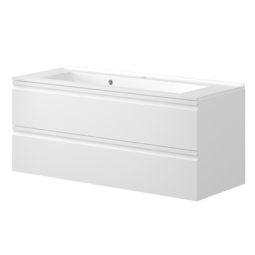 Nortiq Sydney badmeubel onderkast 120 cm wit hoogglans met 2 lades softclose