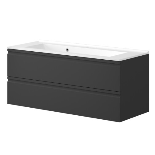 Nortiq Sydney badmeubel onderkast 120 cm mat zwart met 2 lades softclose