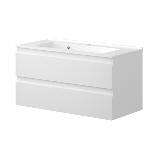 Nortiq Venedig badmeubel onderkast 100 cm wit hoogglans met 2 lades softclose